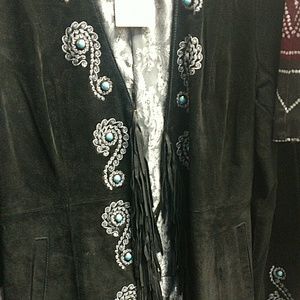 Genuine black suede coat